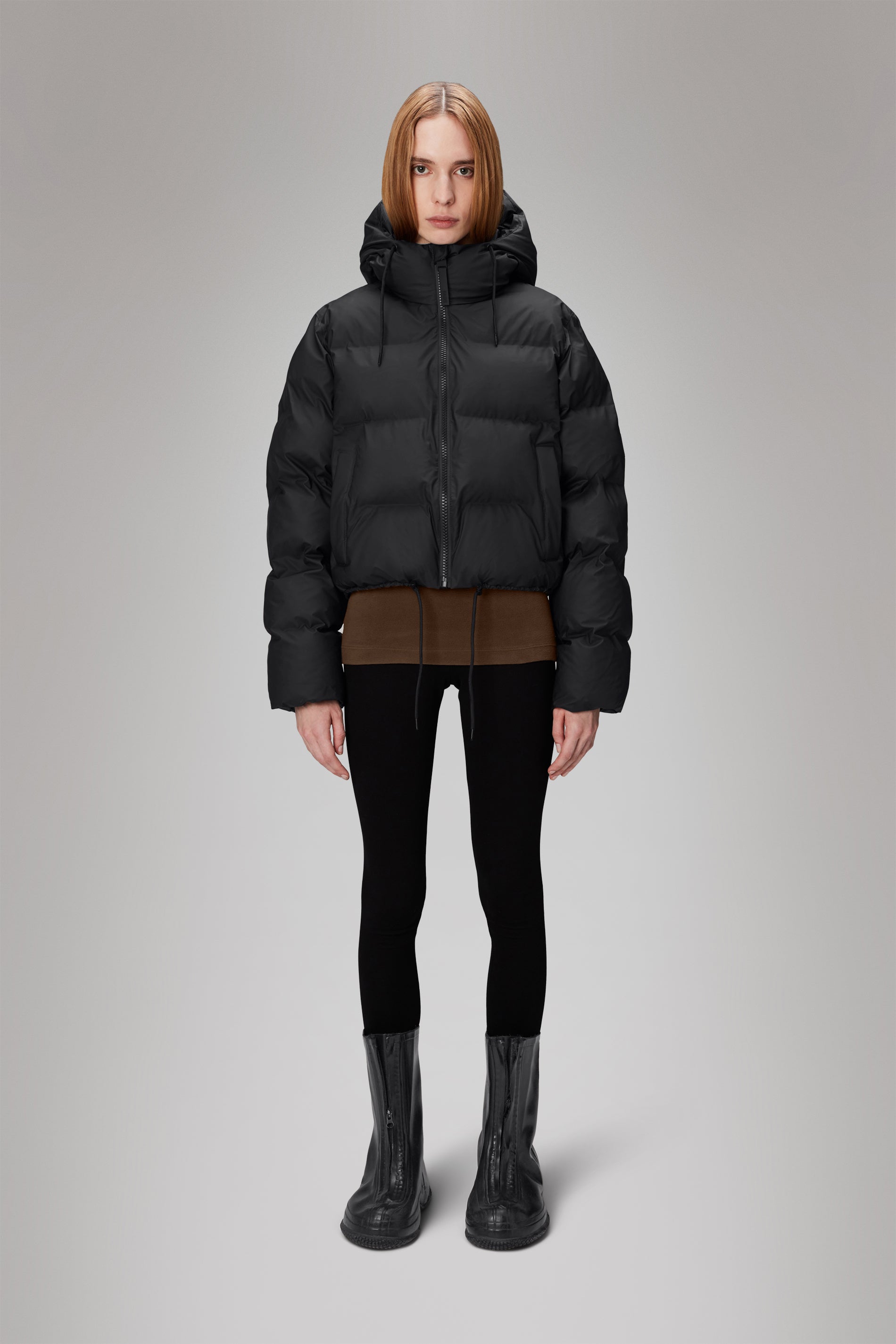 Black puffer winter jacket on sale