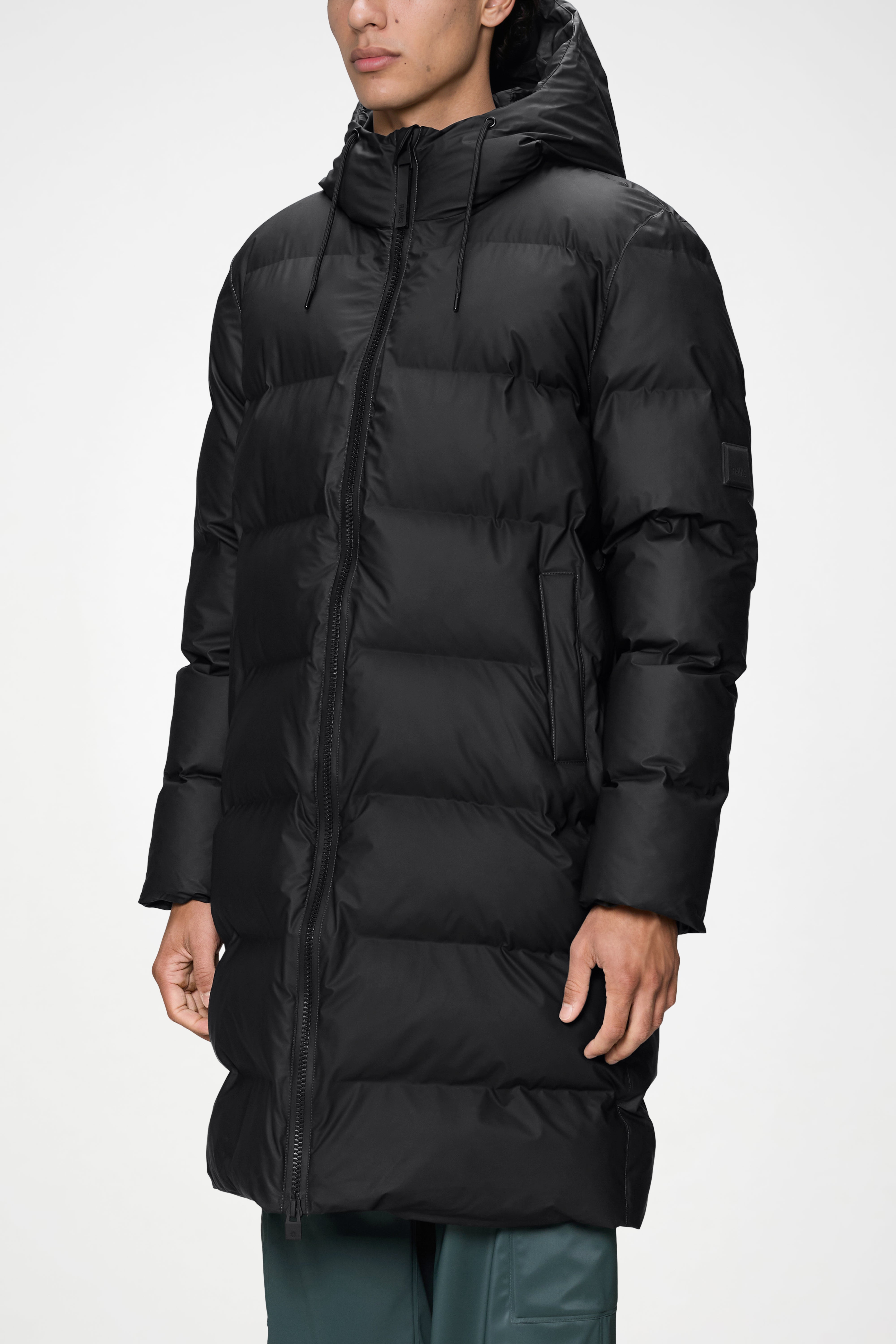 RAINS Alta Longer Puffer Jacket Black Jacket