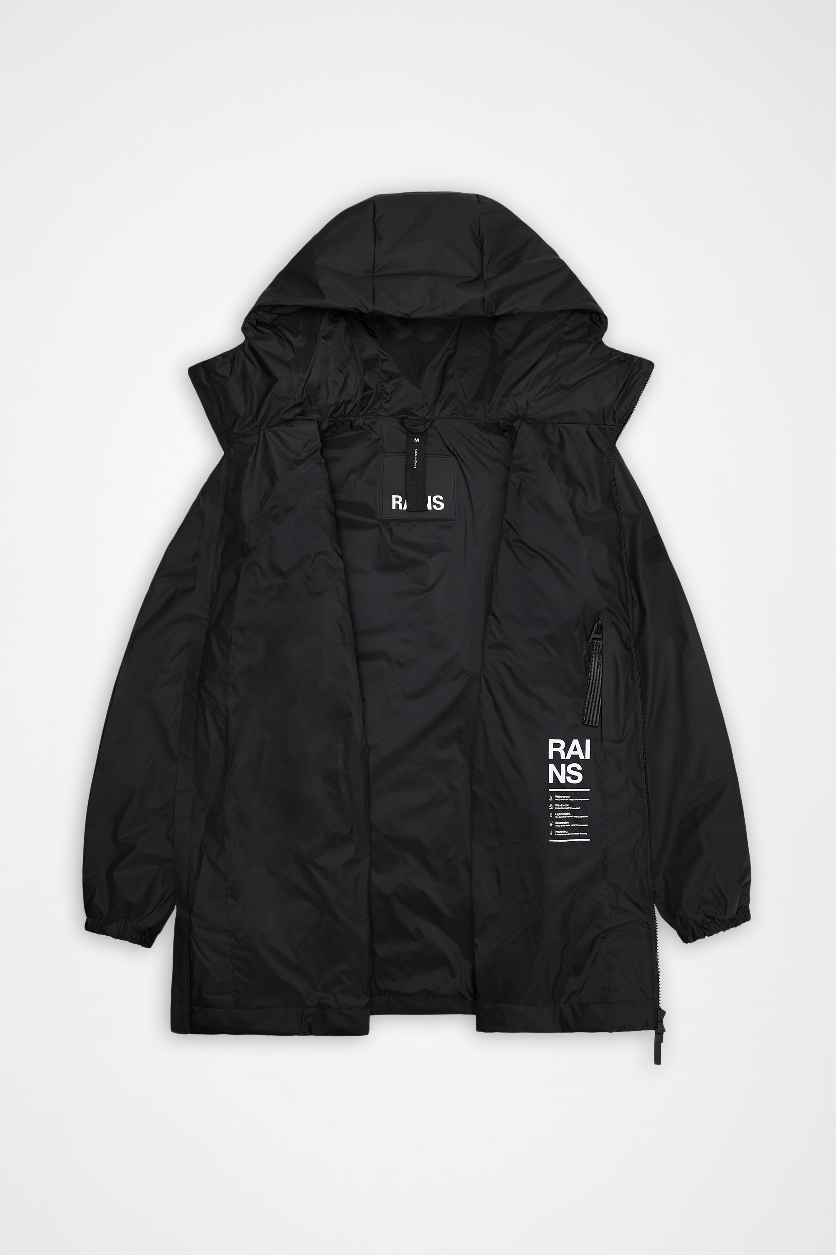 RAINS Lohja Long Insulated Jacket Black Jacket