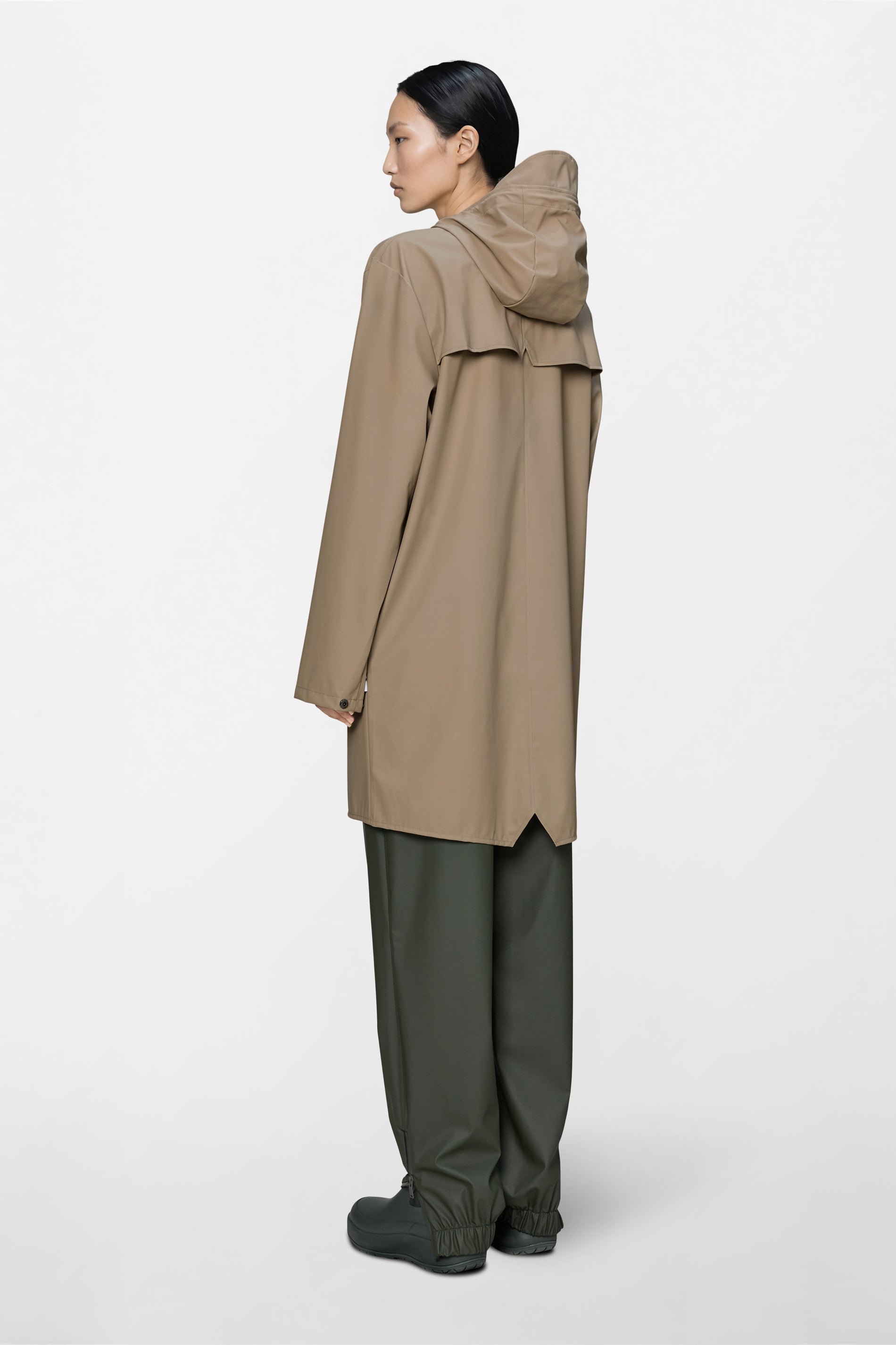RAINS Long Jacket Beige Jacket