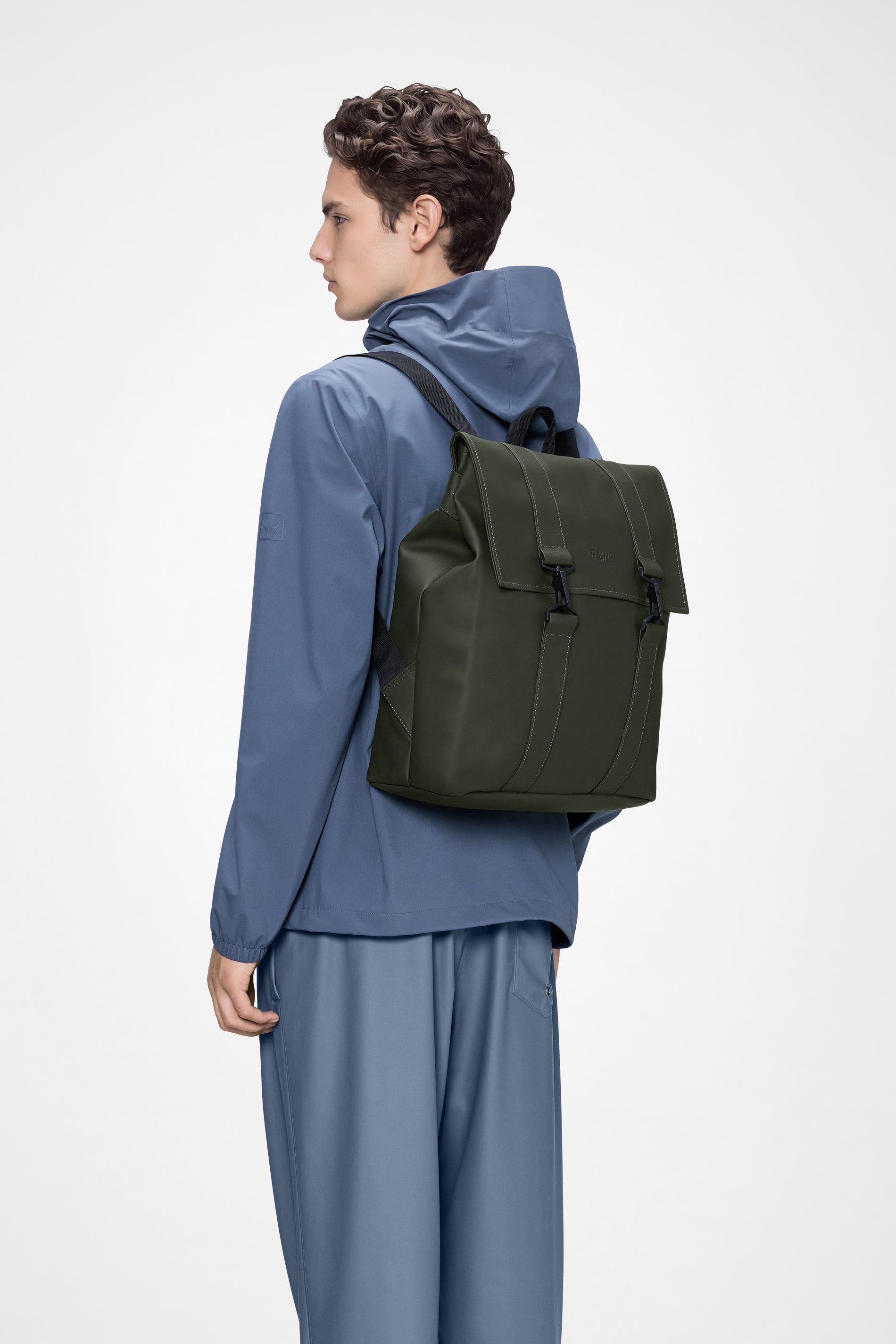 RAINS MSN Bag Green 21L H40 x D15 x W35 cm Backpack