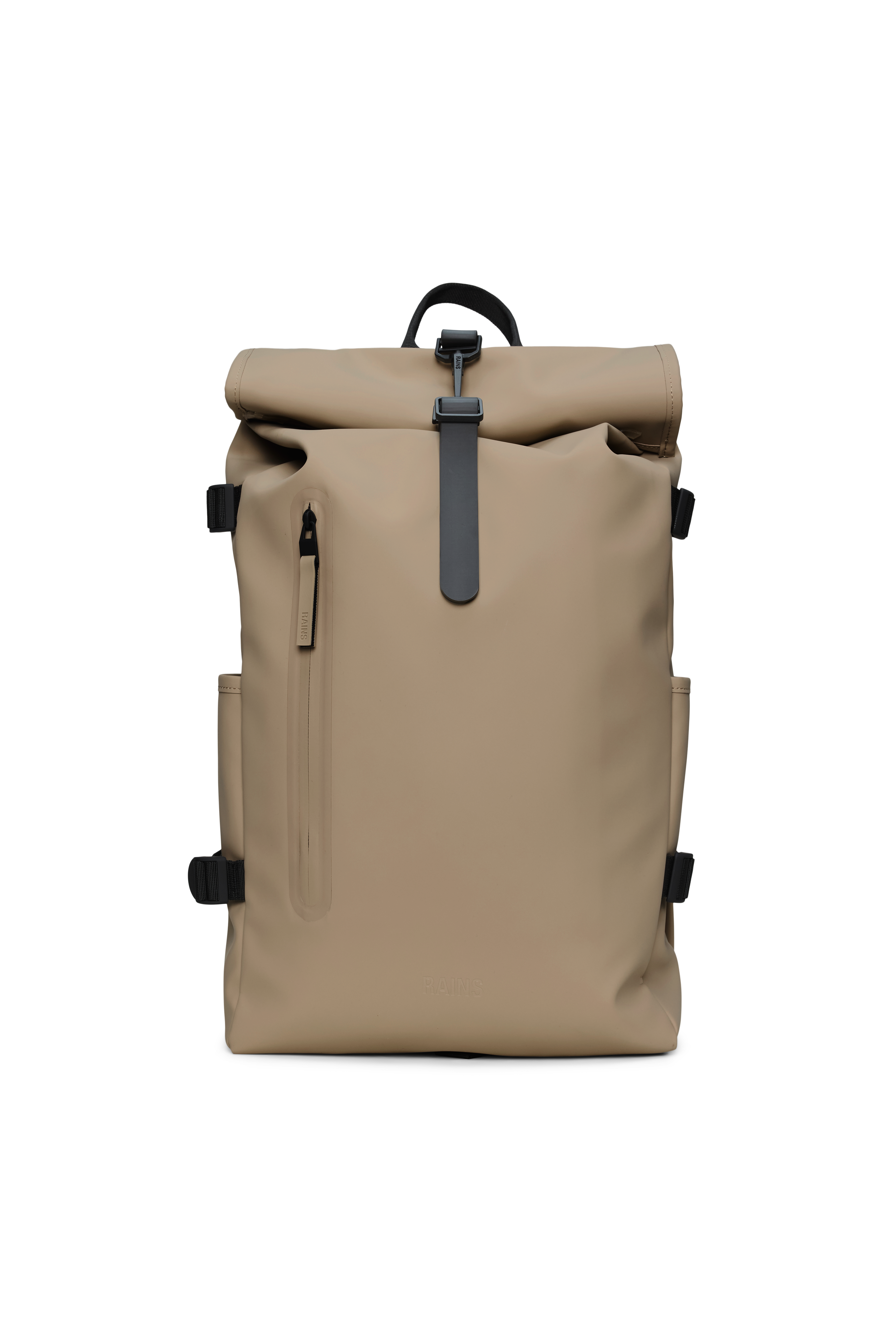 RAINS Rolltop Rucksack Large Beige 28L H63 x D14 x W32 cm Backpack